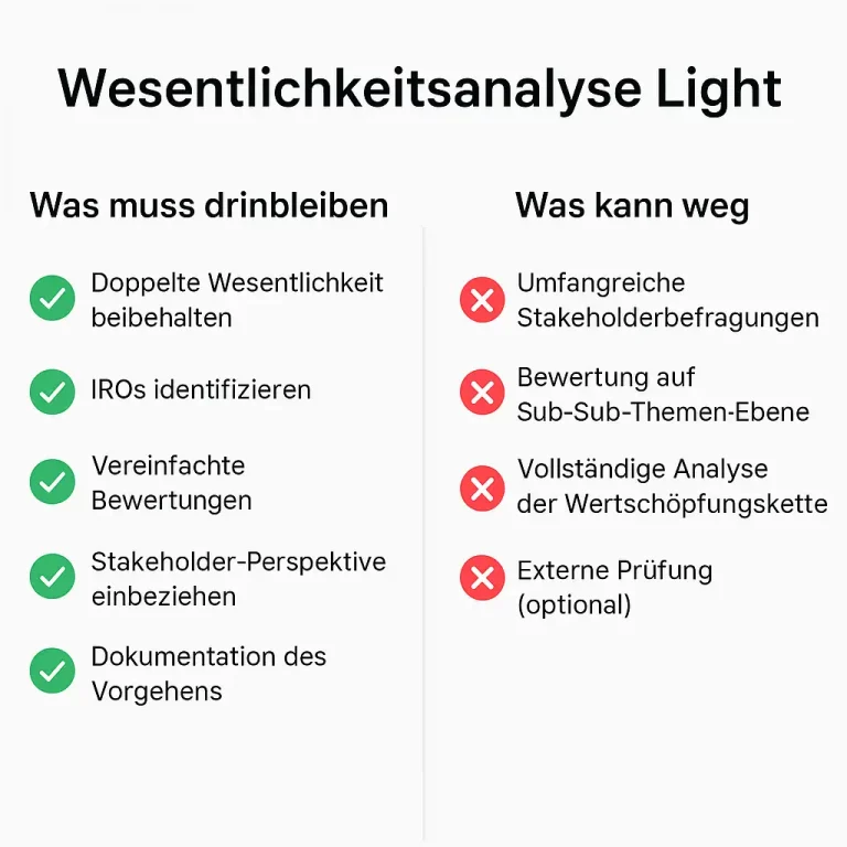Wesentlichkeitsanalyse Light - Gegebüberstellung